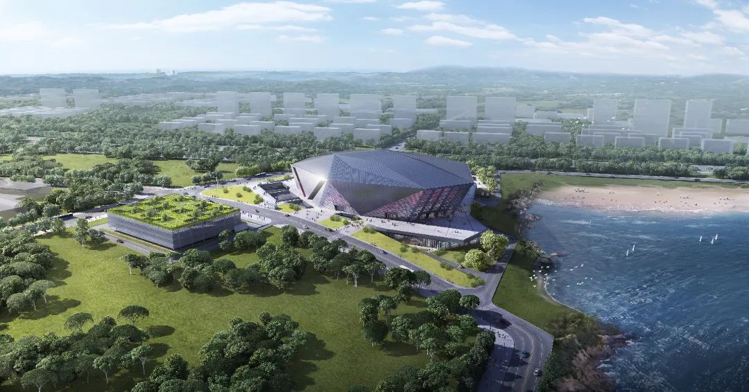 新区奥体中心体育馆项目主体封顶！