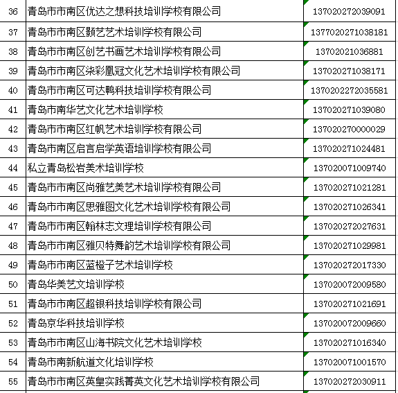 市南区民办学校2021年度第一批年检合格名单公示!